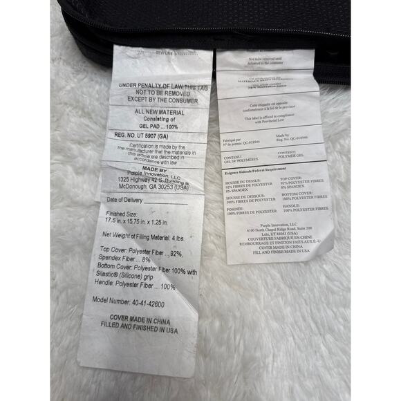 Purple Gel Seat Cushion w/ Travel Cover 2020s - Picture 9 of 11